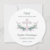 サークルディナープレートサンキューカード《キリスト教》洗礼式や命名式 招待状 (正面)