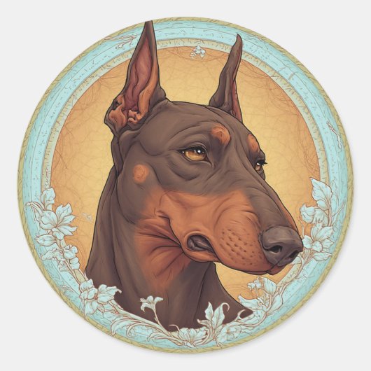 サークルドッグ芸術的華美 ラウンドシール (正面)