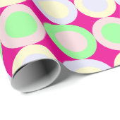 サークルドットパステルピンクグリーンラベンダーイエローポリ ラッピングペーパー (ロールコーナー)