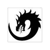 サークルドラゴンシルエットアートスタンプ ラバースタンプ (インプリント)