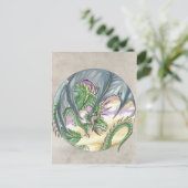 サークルドラゴン – 緑 ポストカード (スタンド正面)