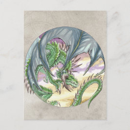 サークルドラゴン – 緑 ポストカード