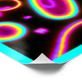 サークルネオンカラフルパターンアートデザイン ポスター (コーナー)