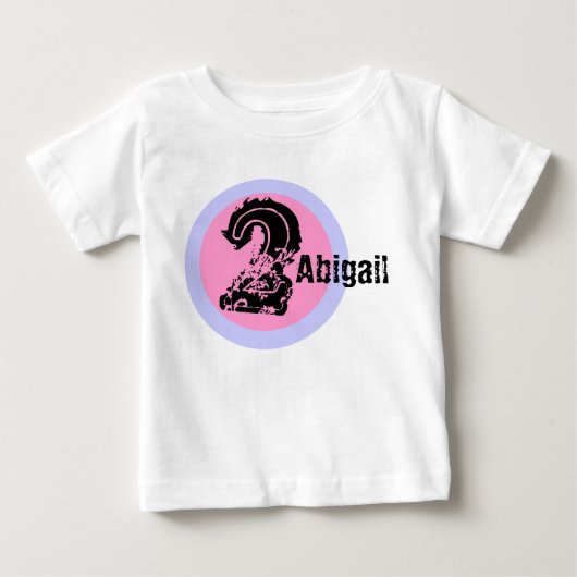 サークルネームと年齢2歳の誕生日Tシャツ ベビーTシャツ (正面)