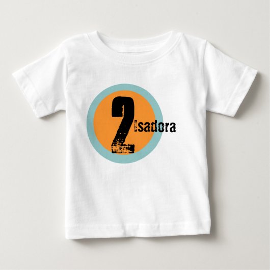 サークルネームと年齢2歳の誕生日Tシャツ ベビーTシャツ (正面)