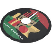 サークルハッピークワンザのクリスマスツリースカート ブラッシュドポリエステルツリースカート (アングル)