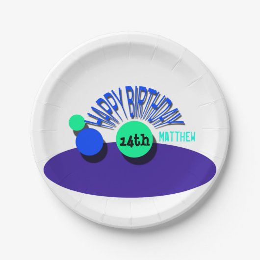 サークルハッピー14th誕生日紙プレート ペーパープレート (正面)
