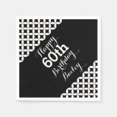 サークルパターン60th誕生日紙ナプキン スタンダードカクテルナプキン (正面)