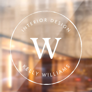 サークルビジネスミニマルモノグラムブランディング ウィンドウサイン