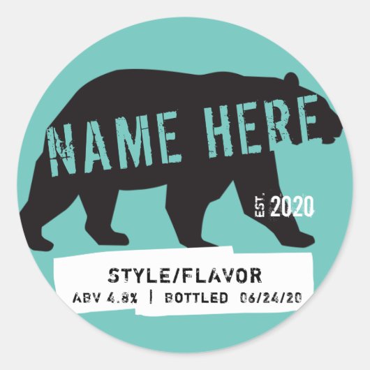 サークルビールワインボトルラベル ラウンドシール (正面)