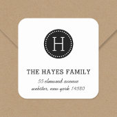 サークルファミリー点々のあるモノグラム住所 シール