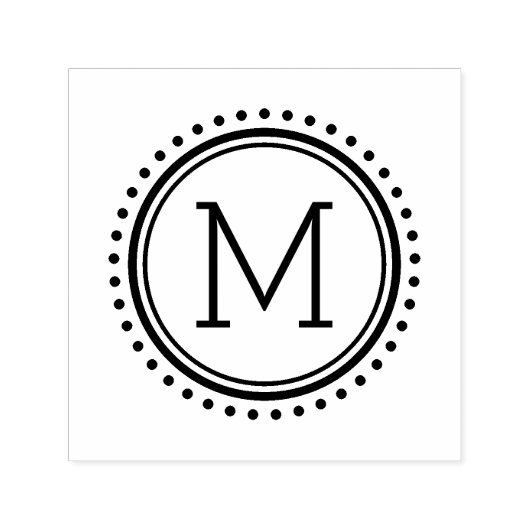 サークルファミリ点々のあるモノグラムスタンプ セルフインキングスタンプ (デザイン)