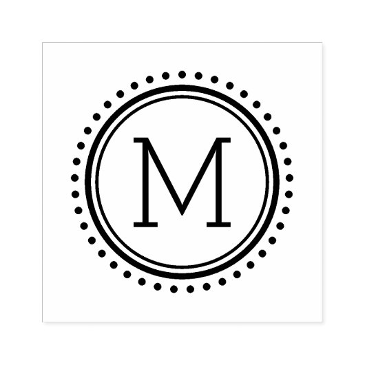 サークルファミリ点々のあるモノグラムスタンプ ラバースタンプ (インプリント)