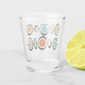 サークルファンキーターコイズオレンジミッドセンチュリー ショットグラス (裏面)