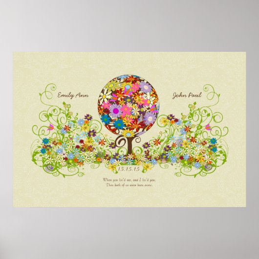 サークルフラワーツリーシンダマスクプリント背景 ポスター (正面)