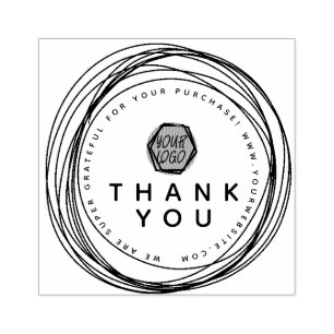 サークルブティックビジネスロゴ Thank You ハート ラバースタンプ