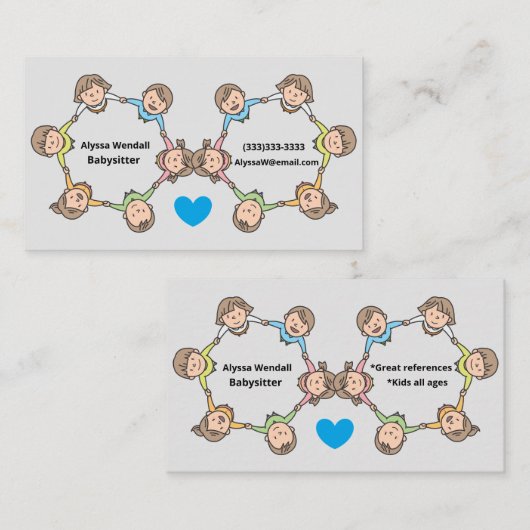 サークルベビシッ遊ターのかわいい子どもたち 名刺 (正面/裏面)