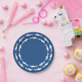 サークルホワイトシャークビーチパーティーハッピーアワー ペーパープレート (パーティー)