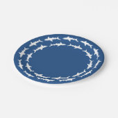 サークルホワイトシャークビーチパーティーハッピーアワー ペーパープレート (アングル)