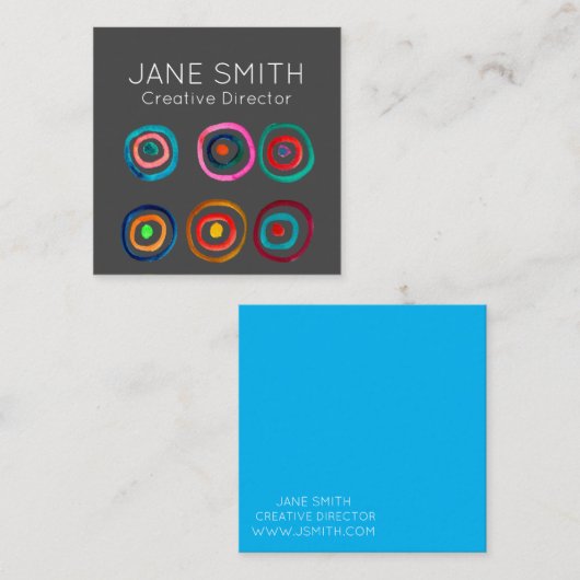 サークルモダンカラフルクリエイティブ業 スクエア名刺 (正面/裏面)