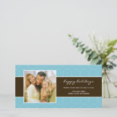 サークルモダンホリデーフォトカード-ターコイズ シーズンカード (スタンド正面)