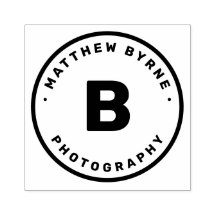 サークルモノグラムはっきりした会社のラバースタンプ