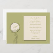 サークルモノグラムグリーンアンドクリーム結婚式招待状 招待状 (正面/裏面)