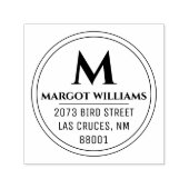 サークルモノグラム名前をカスタムする差出人住所 セルフインキングスタンプ (デザイン)