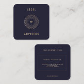 サークルモノグラム海軍金ゴールド法律顧問サービス スクエア名刺 (正面/裏面)
