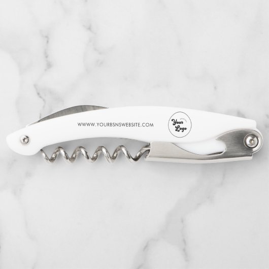 サークルラウンドカスタムビジネス会社のロゴと文字 ソムリエナイフ (裏面)