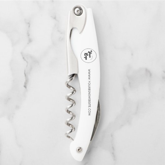 サークルラウンドカスタムビジネス会社のロゴと文字 ソムリエナイフ (正面)