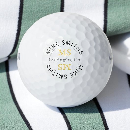 サークルロゴゴルフプレーヤーモノグラム ゴルフボール