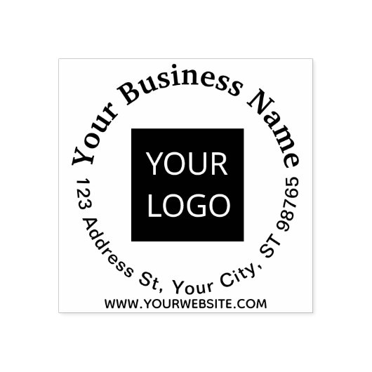 サークル差出人住所のビジネスタンプロゴの追加 ラバースタンプ (インプリント)