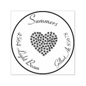 サークル差出人住所ペットドッグキャットポーハート セルフインキングスタンプ (デザイン)