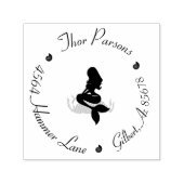 サークル差出人住所マーメイドオーバーカスタムユニークー セルフインキングスタンプ (デザイン)