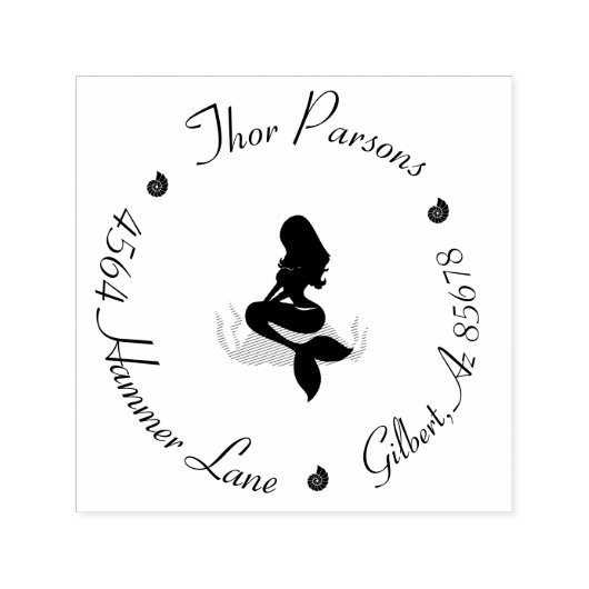 サークル差出人住所マーメイドオーバーカスタムユニークー セルフインキングスタンプ (デザイン)