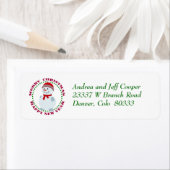 サークル文字クリスマス雪だるま ラベル (インサイチュ)