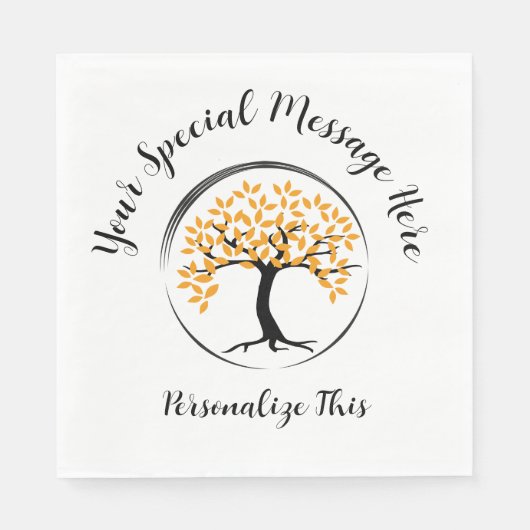 サークル生存者のパーティーの木 スタンダードランチョンナプキン (正面)