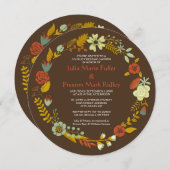 サークル秋リースデザイン-カップルズシャワー招待状 招待状 (正面/裏面)