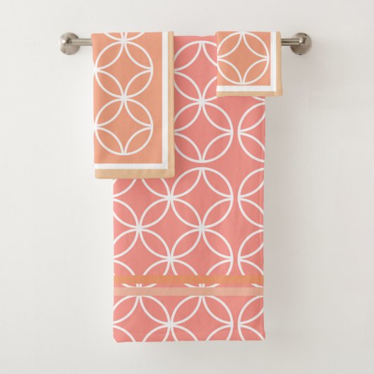 サークル花びらダイヤモンドミレニアピンクピーチ バスタオルセット (インサイチュ)