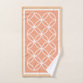 サークル花びらダイヤモンドミレニアピンクピーチ バスタオルセット (ハンドタオル)