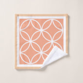 サークル花びらダイヤモンドミレニアピンクピーチ バスタオルセット (ウォッシュタオル)