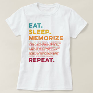 サークル2ホームスクー食べル睡眠繰り返し Tシャツ