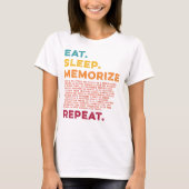 サークル2ホームスクー食べル睡眠繰り返し Tシャツ (正面)