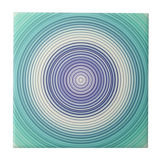 サークル – アクアティール(緑がかった色)ターコイズシアンブルー タイル (正面)