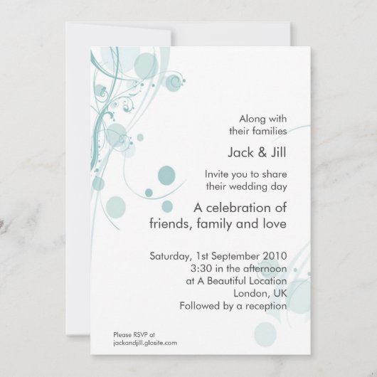 サークル＆スワール（ミスト） 5x7 招待状 (正面)