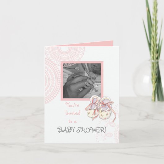 サークル'nブーティベビーガールシャワー招待状 招待状 (正面)
