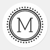 サーク点々のあるファミリーモノグラムステッカー ラウンドシール (正面)