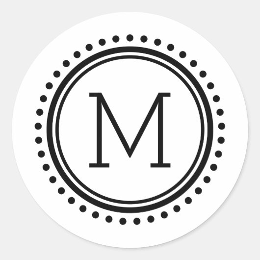 サーク点々のあるファミリーモノグラムステッカー ラウンドシール (正面)