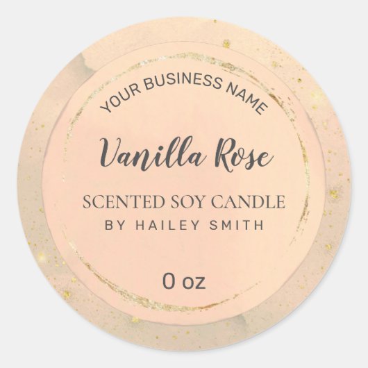 サーク絵を描ル赤面ピンクと金ゴールドしょうゆうキャンドル ラウンドシール (正面)